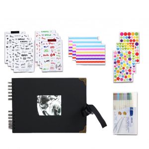 Album De Scrapbooking Avec Autocollants Pour Stylos, 40 Pages, Noir, Kit D'album Photo Fait Main A Faire Soi-Meme - Neuf