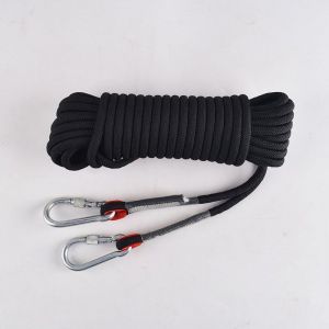 Corde D'escalade Extérieure De 20 M, Corde D'escalade Statique Extérieure De 10 Mm, Corde De Sécurité Haute Résistance, Corde De Sauvetage En Parachute Avec 2 Mousquetons - Neuf