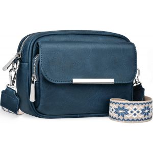 RFCBC-Sac Bandoulière Femme Petit Sacs a Main Femmes en Cuir PU Léger Multi-poches Sacoche avec 12 Fentes Cartes Tendance Pochette Bandoulière Femme avec Large Sangle Réglable - Neuf