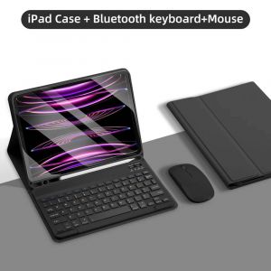 Housse universelle tablette tactile,Étui pour clavier iPad 2025, iPad Air 11 pouces M3,Noir et Souris - Neuf
