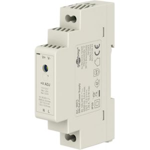 Bloc d'alimentation sur profil&eacute; chapeau Transformateur 12V id&eacute;al pour fonctionnement syst&egrave;mes surveillance et d'acc&egrave;s/profil&eacute; chapeau 12V / Interphone de porte/DIN Rail 1,25A et 15W - Neuf