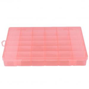 Boite a bijoux en plastique 36 compartiments, reglable, amovible, organiseur, etui de rangement (orange) - Neuf