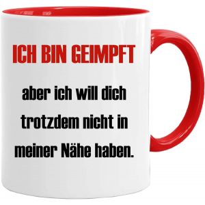 Eryi-Tasse Avec Inscription En Allemand « Ich Bin Geimpft » ¿ Tasse En Cadeau Amusant/Cadeau Amusant Et Original/Tasse À Thé - Neuf