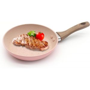 KALANKA-Mini Poêle Induction Tefal 16 cm, Rose avec Poignée en Bois, Petite Poêle à ?uf pour Camping, Cuisine, Cuisinière à Gaz - Neuf