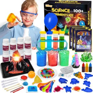 KAAQL-100+ Experiences Scientifiques Enfants,Science Stem &Eacute;ducatifs Activit&eacute;s Laboratoire De Chimie Et Kit Volcan,Fouille De Pierres Pr&eacute;cieuses,Kits &Eacute;ducatifs Jeux Science Pour Enfants De 6+ Ans - Neuf