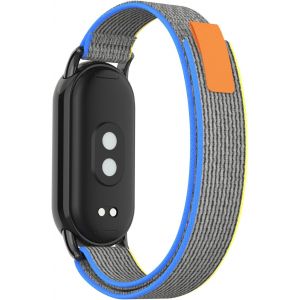 Kalanka-Bracelet Compatible Avec Xiaomi Smart Band 10/Band 9/Band 8, Souple Élastique Nylon Bracelet Compatible Avec Xiaomi Mi Band10/Band9/Band8 - Bleu & Gris - Neuf