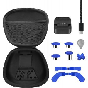 Pack Complet De Composants Pour Manette Xbox Elite Series 2 Xbox Elite 2 Accessoires Avec Étui De Transport, 4 Baguettes, 4 Pagaies, Station De Charge Et 1 Outil De Réglage (Bleu) - Neuf