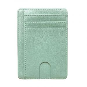 Nouveau Portefeuille En Cuir Pour Hommes Bloquant Rfid Mince Porte-Carte De Crédit Affaires Mâle Portable Mini Sac À Main De Voyage Pour Homme.Vert Clair. - Neuf