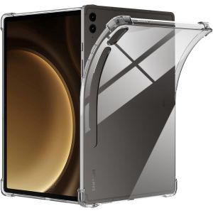 Coque Transparente En Tpu Souple Pour Samsung Galaxy Tab S9 Fe+ / S9 Fe Plus 12,4 Pouces ¿ Protection 360° Airbags Anti-Choc, Bords Surélevés Anti-Rayures, Anti-Jaunissement - Neuf