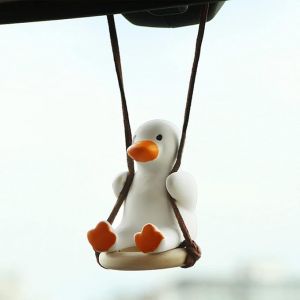 Mignon Balançoire Canard Pendentif¿Swinging Duck Ornements De Voiture¿Swinging Duck De Voiture Rétroviseur Ornements Cadeaux D'anniversaire Décoration Charme De Voiture Suspendu - Neuf