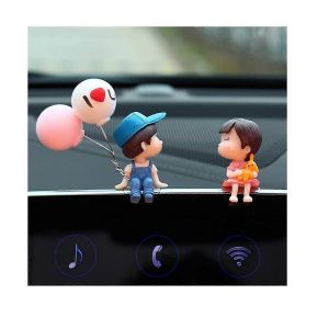 Décoration de voiture mignon dessin animé couple figurine d'action ornement de ballon Mignon couple ornements pour voiture mignon baiser couple poupée ornements tableau de bord de voiture Decorati - Neuf