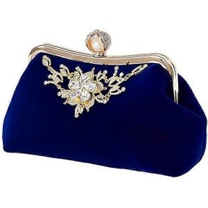 Femmes Soir&eacute;e Embrayage Sac &Agrave; Main Sac F&ecirc;te Bal Mariage Mari&eacute;e Sac &Agrave; Main Cha&icirc;ne Sacs &Agrave; MainBleu - Neuf