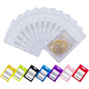 Cmws-150 Pcs Sachets Zip Aluminium Avec Fen&ecirc;tre, Pochon Zip Herm&eacute;tique Avec Trou De Suspension, Sac Mylar Refermable Transparent Pour Emballage Et Stockage Des Aliments, Objets (Blanc, 10,5x15 Cm) - Neuf