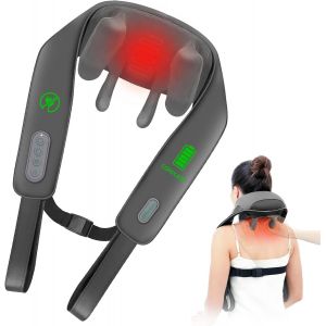 Appareil De Massage &Eacute;lectrique Sans Fil 4d Am&eacute;lior&eacute; Avec Chaleur, Masseur De Cou Shiatsu Avec Knet, Appareil De Massage Pour Cou, &Eacute;paules, Dos, Jambes, Cadeaux Pour Hommes Et Femmes - Neuf