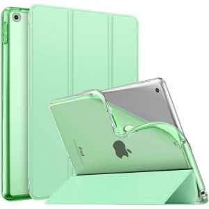 LORANKA-&Eacute;tui Compatible avec iPad 9e G&eacute;n&eacute;ration 2021/iPad 8e G&eacute;n&eacute;ration 2020/iPad 7e 2019, &Eacute;tui &agrave; Rabat avec Support avec Semi-Transparent Protecteur pour iPad 10.2 2021/2020/2019, Vert - Neuf