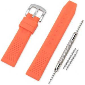 Eryi-Bracelet Montre Remplacer Silicone Bracelet Montre - 16mm, 18mm, 20mm, 22mm, 24mm Caoutchouc Montre Bracelet Avec Acier Inoxydable Boucle - Neuf