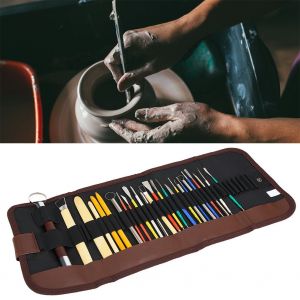 Ensemble d'outils de modelage et de sculpture multifonctionnels pour poterie, argile, 26 pieces, avec etui - Neuf