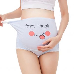 Culotte De Maternite Taille Haute Ajustable En Coton Pour Femmes Enceintes (Bleu L) - Neuf