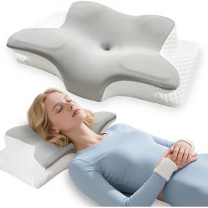 Kalanka-Oreiller Ergonomique, Confortable Coussin Cervicales, Mousse &Agrave; M&eacute;moire De Forme, Pour Les Personnes Dormant Sur Le C&ocirc;t&eacute;, Le Dos Et Le Ventre Avec Support De Nuque - Neuf