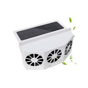 Ventilateur solaire pour voiture &agrave; 3 t&ecirc;tes pour la circulation et le refroidissement de l'air, a&eacute;rateur de fen&ecirc;tre &agrave; &eacute;nergie solaire - Neuf