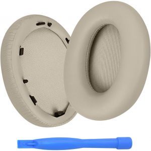 LORANKA-Remplacement Coussinets d'oreille pour Sony WH-1000XM3 Noise Cancelling Casque par - Memory Foam et Protein PU Coussinet Casque - Coussinets de Rechange &iquest; Argent - Neuf