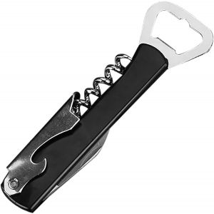 3 En 1 Tire-Bouchon, Tire-Bouchon, Ouvre-Bouteille, Sommelier Couteau, Découpe, Levier Du Tire-Bouchon (Noir) - Neuf