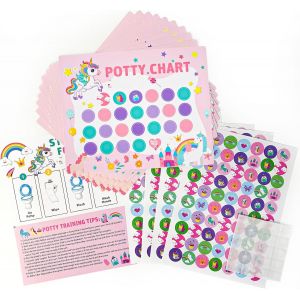 Chenquansarl-Tableau D'apprentis De La Propreté Licorne Pour Enfants, Tableau D'apprentis De La Propreté Avec Autocollants, Tableau D'autocollants Pour Tout-Petits Garçons - Neuf