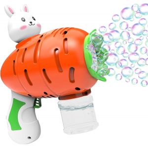 Kakyl-Pistolet À Bulles Pour Enfants-Machine À Bulles Automatique-Lapin De Carotte-Pistolet À Bulles-Décoration De Pâques-Jouet À Bulles-Cadeau D'anniversaire Pour Enfants-Pâques - Neuf