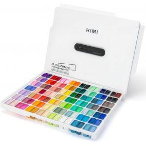 Jexnovashop-Himi Set De Peinture Gouache, 112 Couleurs X 12ml Double Tasse &Agrave; Gel&eacute;e, Design Unique En Forme De Coupe G&eacute;lifi&eacute;e Dans Un &Eacute;tui Portable, Peinture &Agrave; Gouache Opaque(Blanc) - Neuf