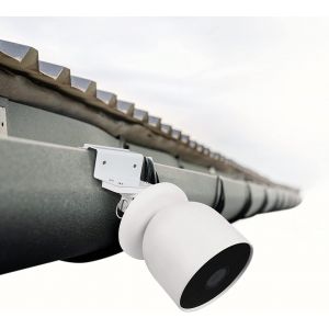 Weatherproof Gutter Mount Compatible With Google Nest Cam (Battery) (White)-Flexible Mounting For Nest Cam - Neuf