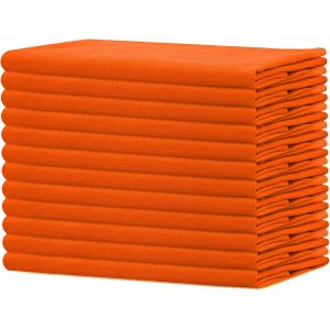 Eryi-- Paquet De 12 - Serviettes De Table Surdimensionnées 100% Coton 45 Cm X 45 Cm (18 Po X 18 Po), Orange - Tissu Épais Pour Une Utilisation Quotidienne Avec Coins Arrondis - Neuf