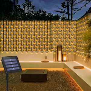 Jgd-Guirlande Lumineuse Solaire D'ext&eacute;rieur 3 M X 2 M - 200 Led - &Eacute;tanche - Rideau Marche/Arr&ecirc;t Automatique - Pour F&ecirc;te De Mariage, Cour, D&eacute;coration Murale (Blanc Chaud) - Neuf