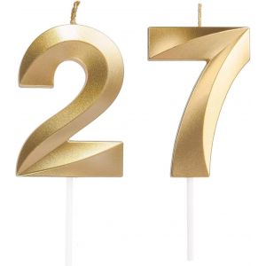Sansh-Bougies D'anniversaire En Forme De Chiffre 27/72, En Forme De Chiffre, Décoration De Gâteau 3d, Pour Fête D'anniversaire, Mariage, Fête D'entreprise, Anniversaire - Neuf