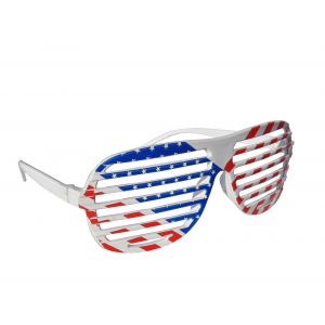États-Unis Drapeau Américain Shutter Shades Fun Nouveauté En Plastique Fête Rétro Déguisements Costume Prop Rave Club Eyewear Disco - Neuf
