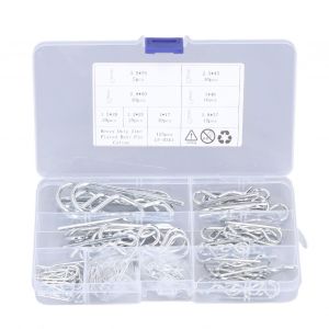Kit De Broches Fendues En Acier Inoxydable, 125 PièCes, éPingle à Cheveux Type R Type B, Assortiment De 8 Tailles, BoîTe D'emballage Transparente - Neuf