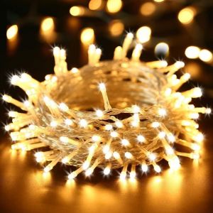 Guirlande Lumineuse De Noël, 20m 200 Led Lumières De Noël Intérieur Et Extérieure Électrique 8 Modes Etanche Guirlande Décorative Pour Maison Sapin Fenêtre Fête Mariage Patio, Blanc Chaud - Neuf