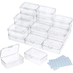 Petite Boite Rangement Plastique, Lot De 24 Mini Boite Plastique Transparente,Boite Rangement Perle De Conteneurs Avec Couvercles Pour Perles,Travaux Manuels,Bijoux(9 X 6 X 3,2 Cm) - Neuf