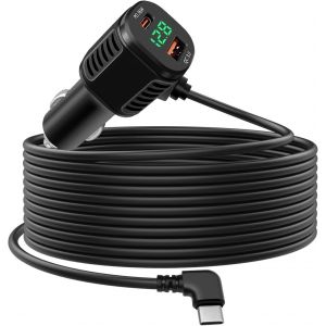 Ayu-60w Chargeur Allume Cigare Usb C De Voiture Charge Rapide Avec Voltmètre Ledadaptateur Allume Cigare Usb Prise Secteur Pd3.0 Et Qc3.0 Avec 3.5m Type C Câble D¿Extension Pour Iphone Ipad - Neuf
