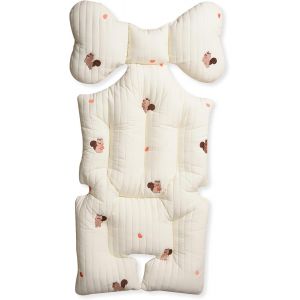 Doux Coussin De Si&egrave;ge Pour Poussette,&Eacute;pais Coton Coussin De Poussette B&eacute;b&eacute; Coussin R&eacute;ducteur De Landau Universel Pour Poussette Landau Si&egrave;ge Voiture Chaise Haute(Ours) - Neuf