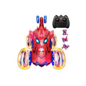 Voiture t&eacute;l&eacute;command&eacute;e Spiderman avec flips &agrave; 360&deg; et lumi&egrave;res LED pour enfants - Jouet t&eacute;l&eacute;command&eacute; - Neuf