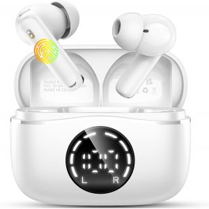 Ecouteurs Bluetooth Sans Fil, Écouteurs Bluetooth 5.4 Enc Réduction De Bruit Oreillette Sans Fil Avec 4 Mic, Ip7 Étanche, 48H Durée Lecture Casque Hifi Son Stéréo Contrôle Tactile - Neuf