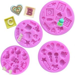 Moule En Silicone 3d Tasse De Bébé Mini Baby Shower Party Moule Fondant Durable Doux Facile À Nettoyer - Neuf