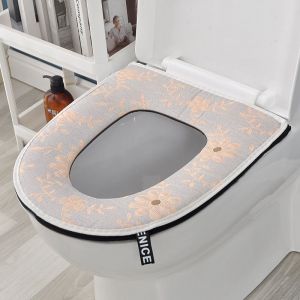 abattant de toilette étanche (fleurs grises en relief), non inclus - Neuf