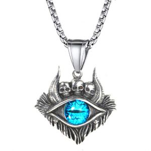 Collier, ?il Du Diable De Turquie, Pendentif, ?il Bleu Crâne Foncé - Neuf