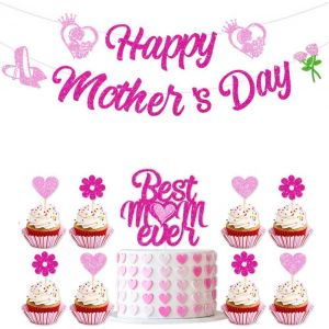 Senior-Banni&egrave;re &laquo; Happy Mother's Day &raquo;, D&eacute;corations De F&ecirc;te Des M&egrave;res, D&eacute;corations De G&acirc;teau De F&ecirc;te Des M&egrave;res, Fournitures De D&eacute;coration De F&ecirc;te Des M&egrave;res, D&eacute;corations &Agrave; Suspendre Pour F&ecirc;te[L830] - Neuf