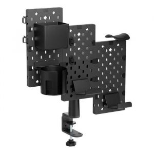 Panneau Perfor&eacute; de Bureau pour Accessoires Gaming Rotatif 360&deg; Noir avec 9 Supports Inclus Montage sans Per&ccedil;age - Neuf
