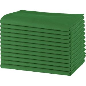 Rfvvv-- Paquet De 12 - Serviettes De Table Surdimensionn&eacute;es 100% Coton 45 Cm X 45 Cm (18 Po X 18 Po), Vert - Tissu &Eacute;pais Pour Une Utilisation Quotidienne Avec Coins Arrondis - Neuf