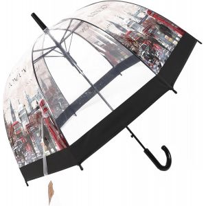 ERSHI-Parapluie Transparent Avec British Street View Pour la Marche - Sécurité, Résistant au Vent, Structure Durable, Ouverture Au[2355] - Neuf