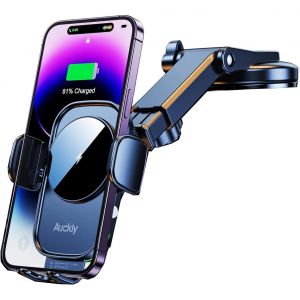 15W Qi Chargeur Induction Voiture,[Sens &Eacute;lectromagn&eacute;tique] Chargeur Sans Fil Voiture Rapide Automatic Support Telephone Voiture Ventouse Pour Iphone 12 Pro Samsung Huawei Tous Les Appareils Qi - Neuf