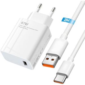 KALANKA-33W Adaptateur Chargeur Rapide USB avec 6A C&acirc;ble USB C pour Xiaomi Redmi Note 13/12/11/11S/9/10/11 Pro/12 Pro/13 Pro,Xiaomi 10T/11 Lite/10/10 Lite/10T Lite/11,POCO X6/X3/F3/X5/M5/F2 Pro (67., - Neuf